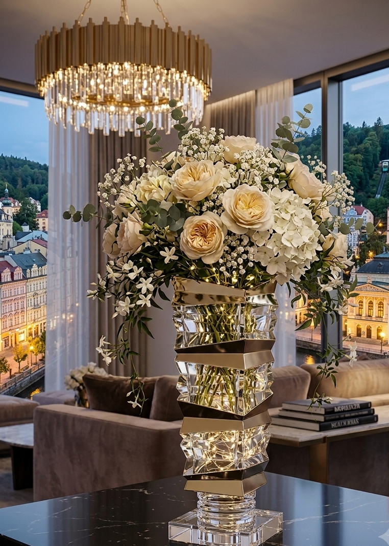 Platinum vase on foot- Rocky