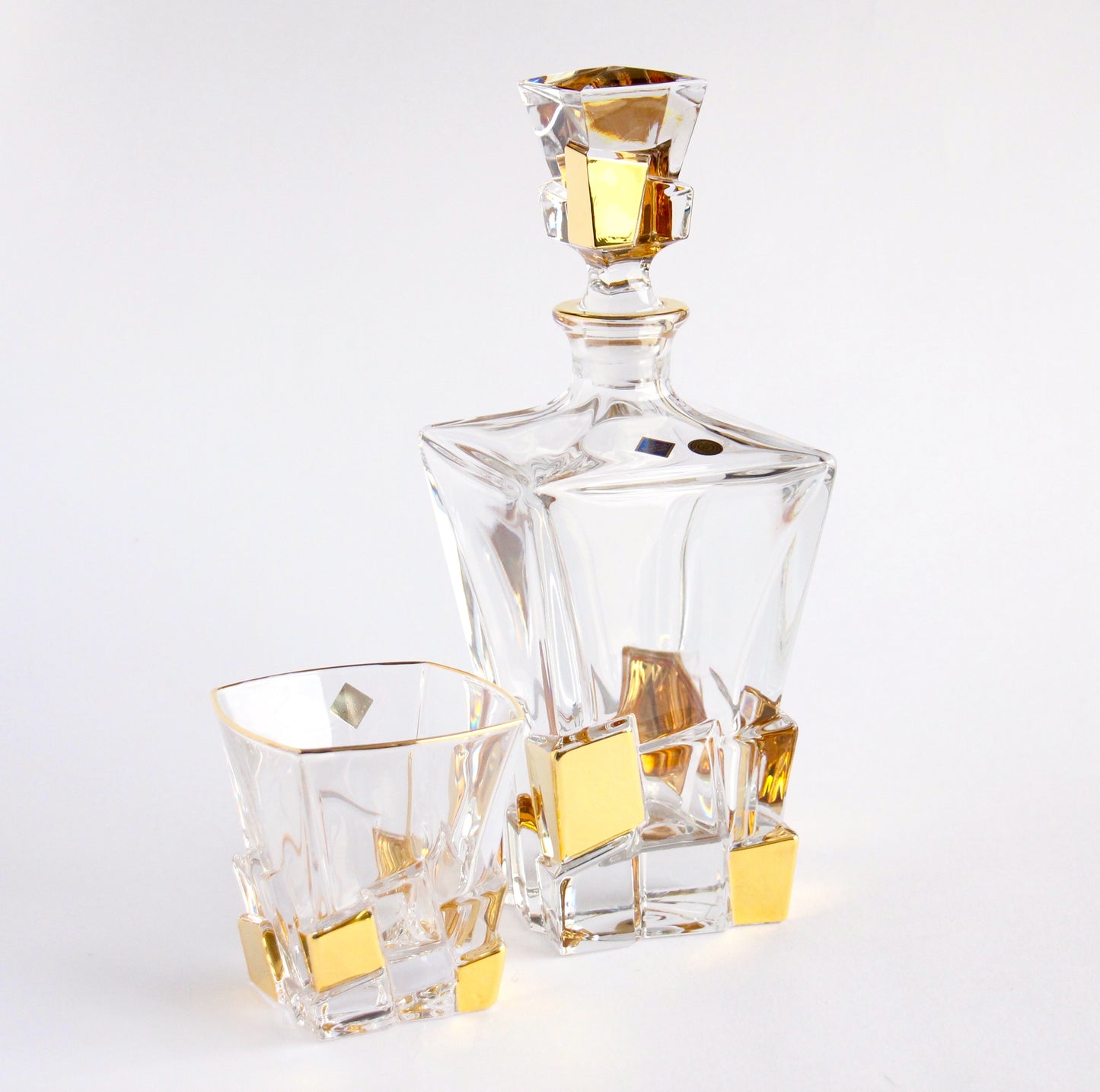 Crystal and Gold Liquor Bottle - Crack