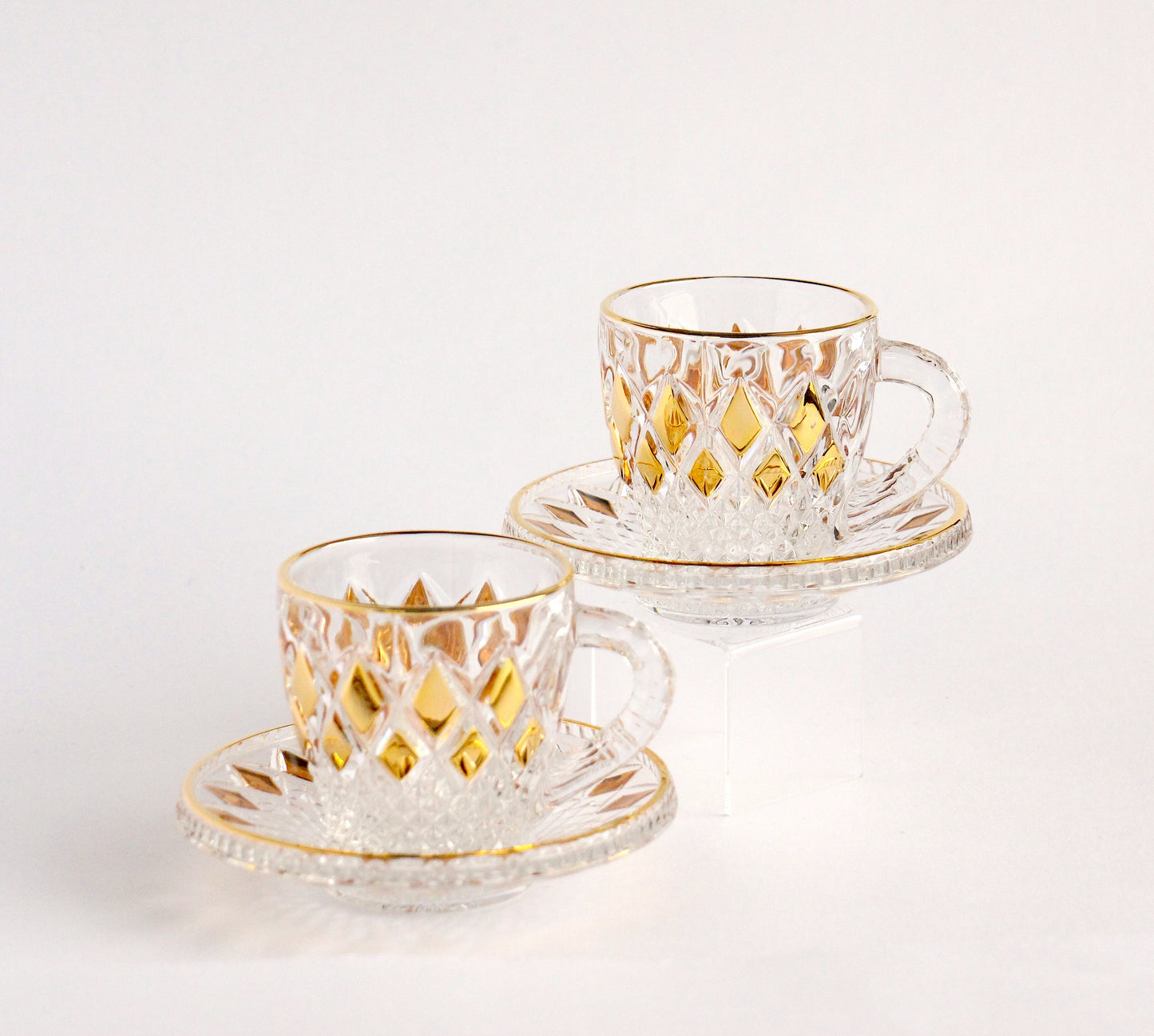 Crystal tea cup set