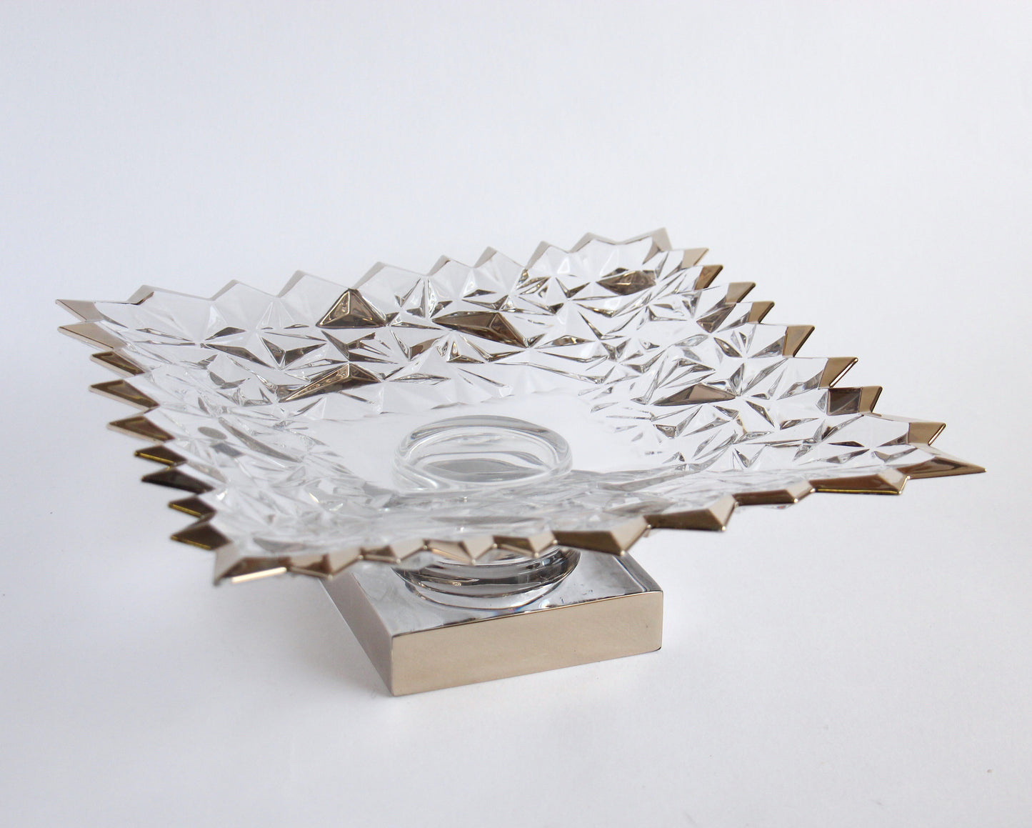 Crystal cake platter - glacier