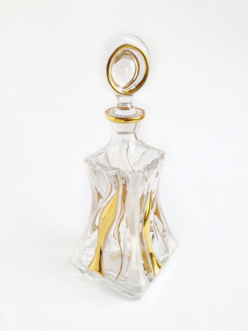 Crystal liquor decanter- bamboo
