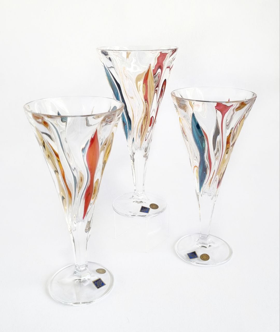 Crystal wine set- bamboo