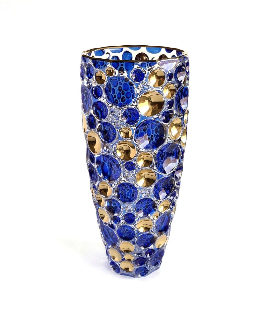 Blue crystal vase - Lisboa