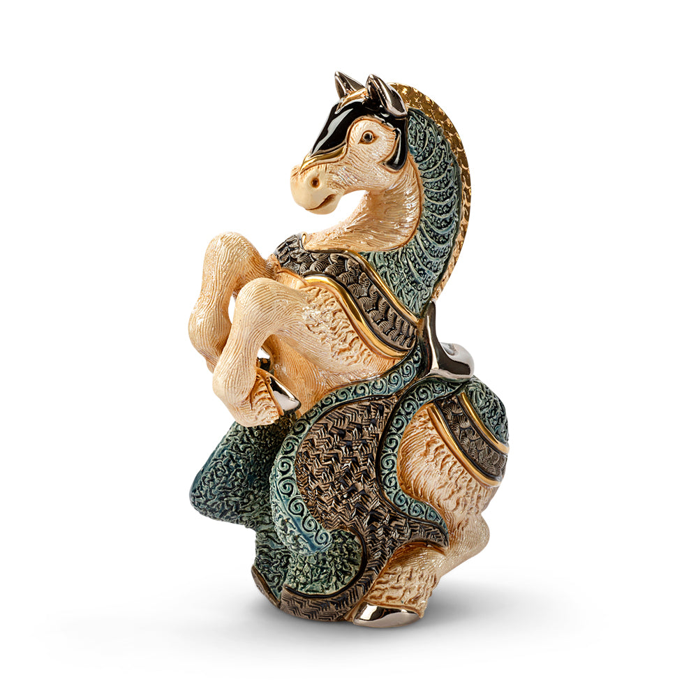 White jousting horse