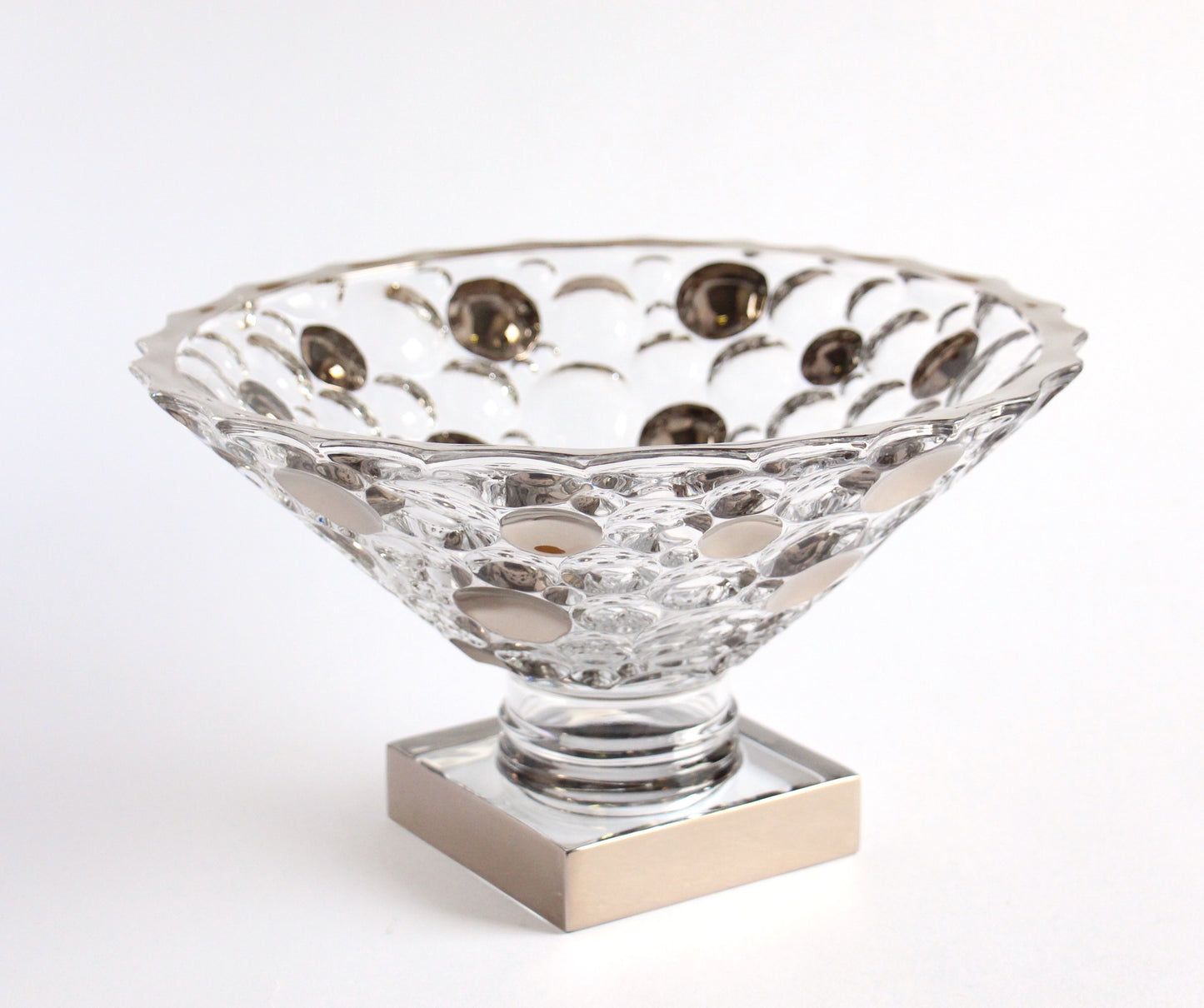 Crystal platinum bowl on foot