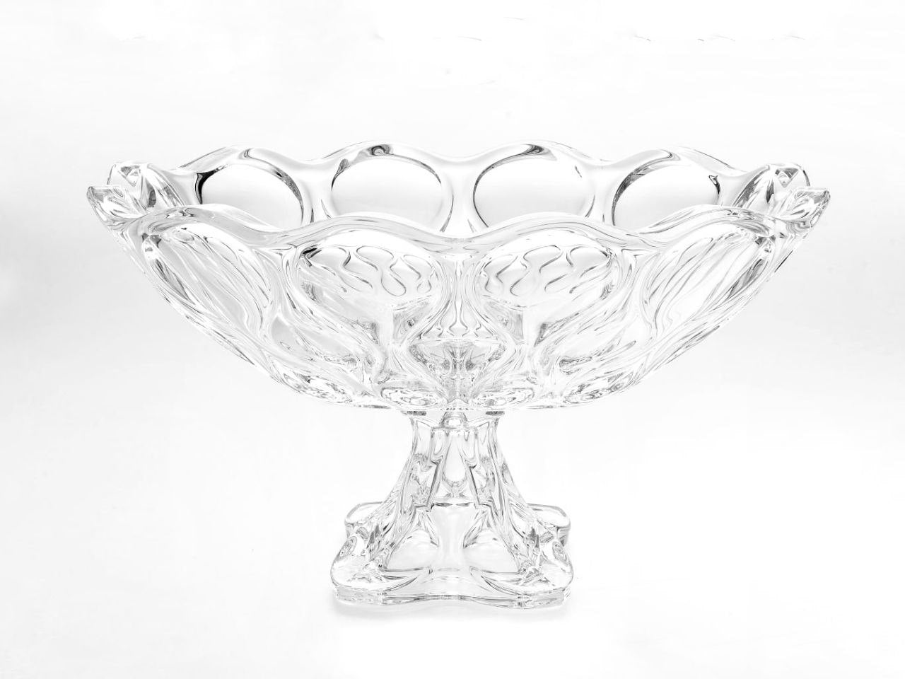 Oval bowl on foot- ocean