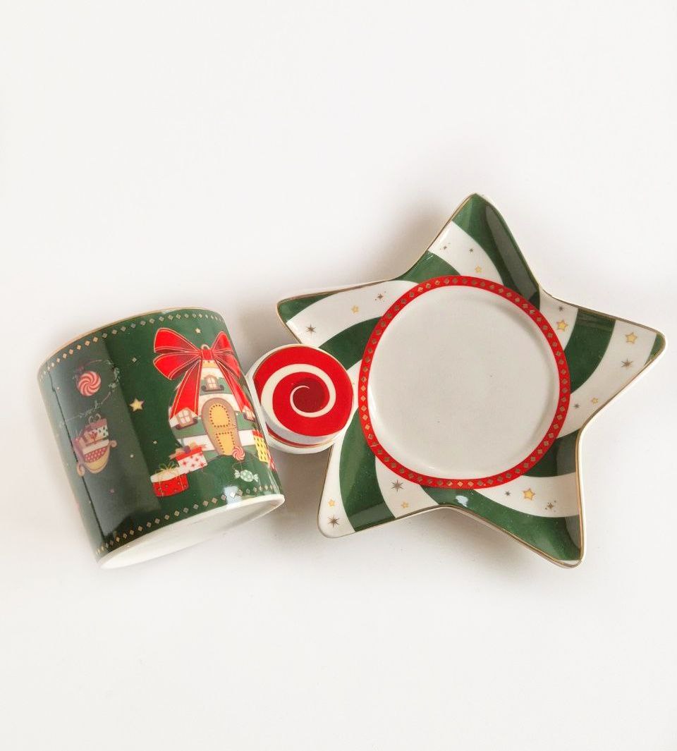 Christmas porcelain cappuccino set