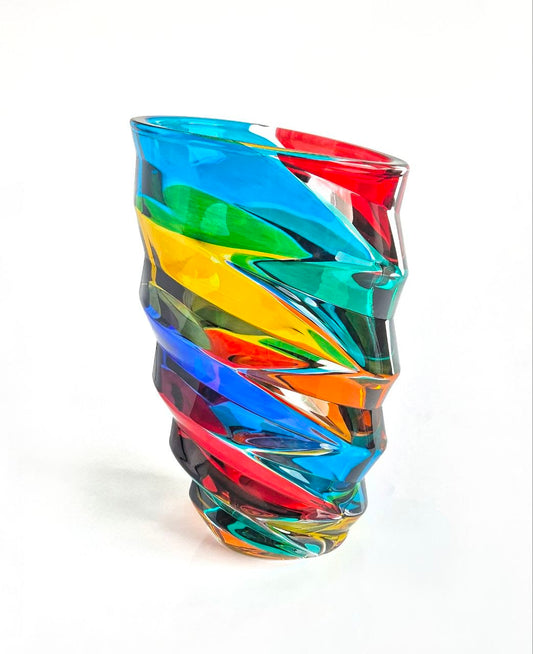 Colour crystal flower vase- Dynamic