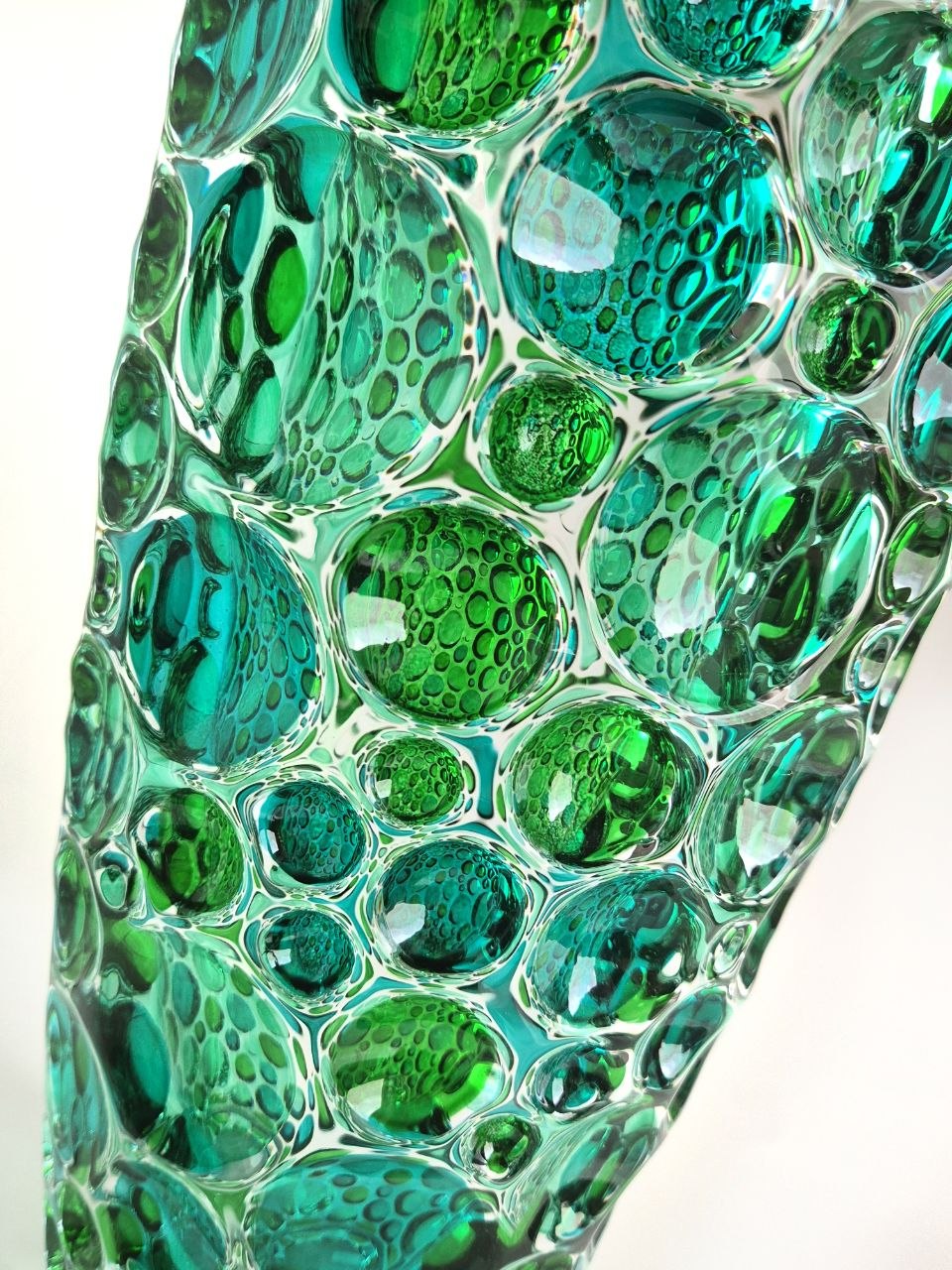 Green crystal flower vase - Lisboa