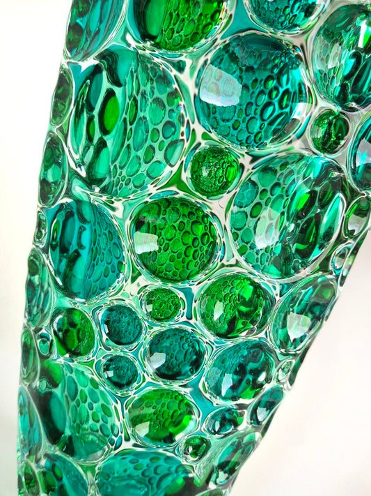 Green crystal flower vase - Lisboa