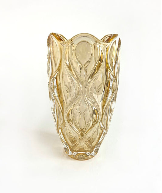 Yellow crystal flower vase - Ocean