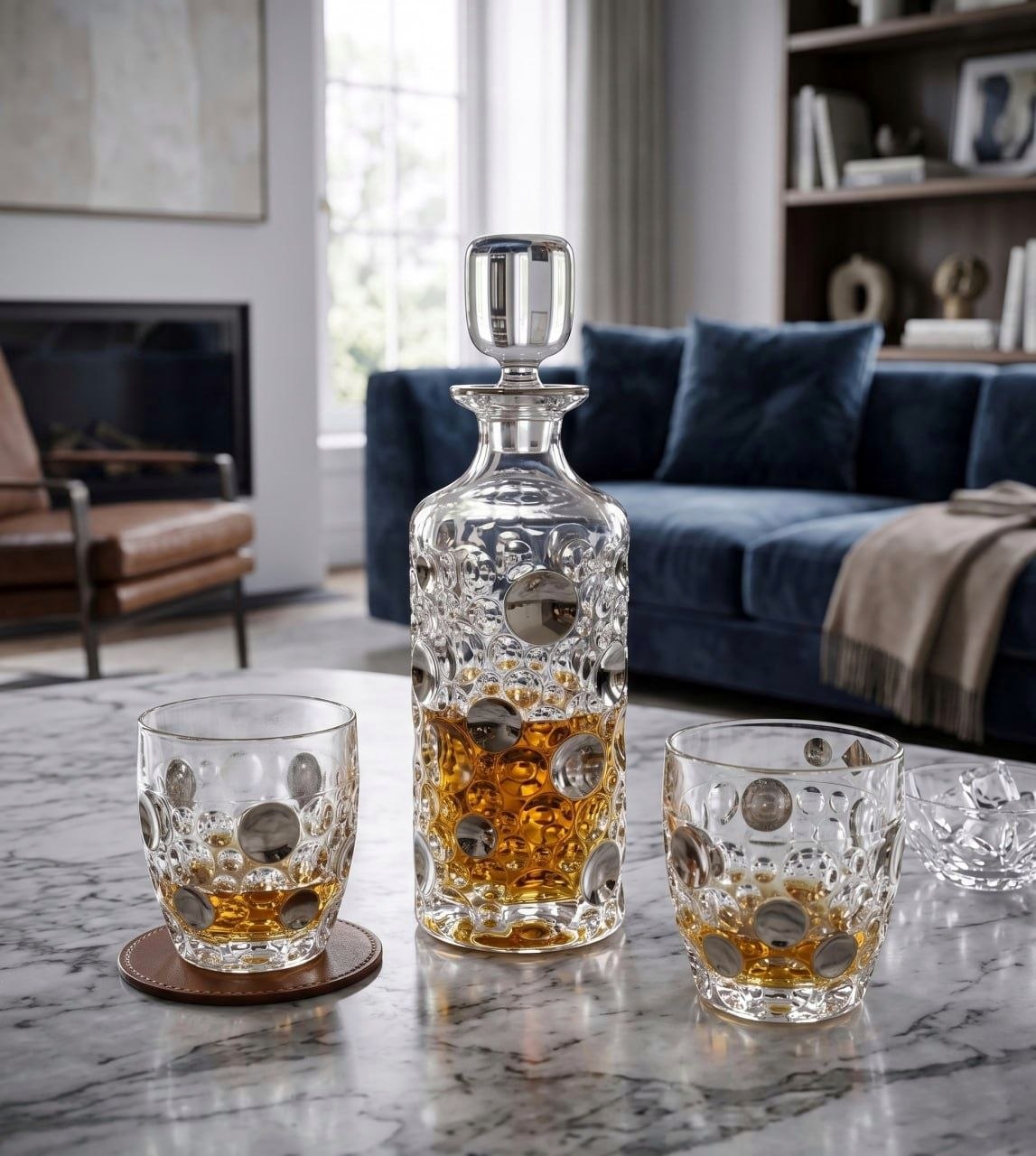 Crystal drink set with platinum- Lisboa