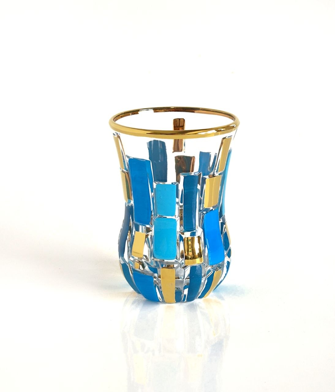 Turquoise and Gold Etna Tea Cups