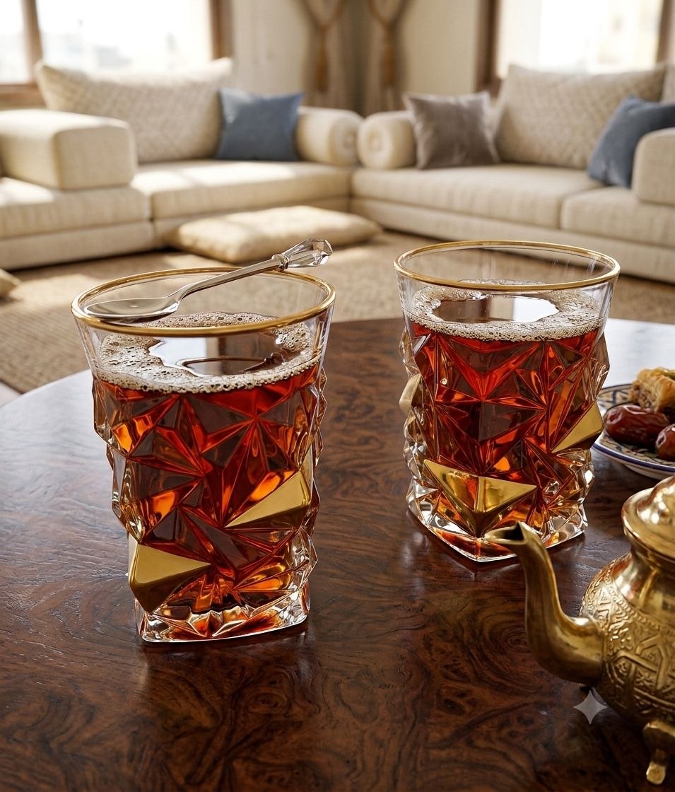 Crystal and Gold Tea Cups - Glacier