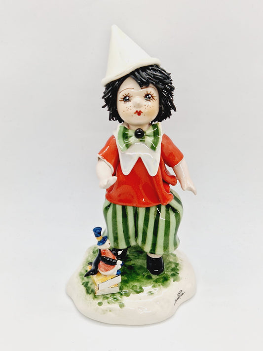 Boy with penguin friend