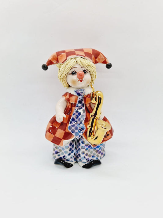 Clown with saxophone