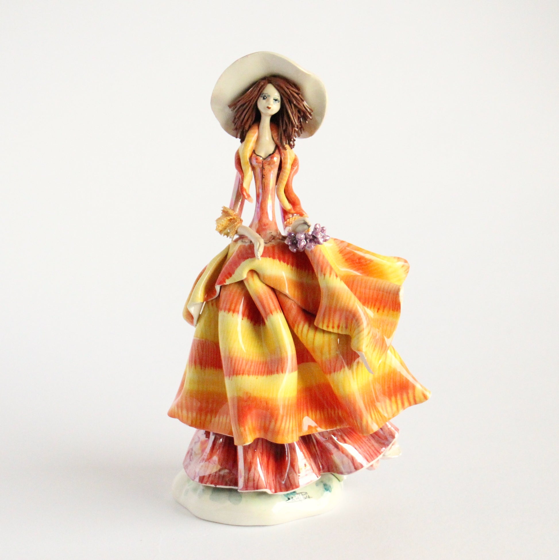 Lady statue- orange dress