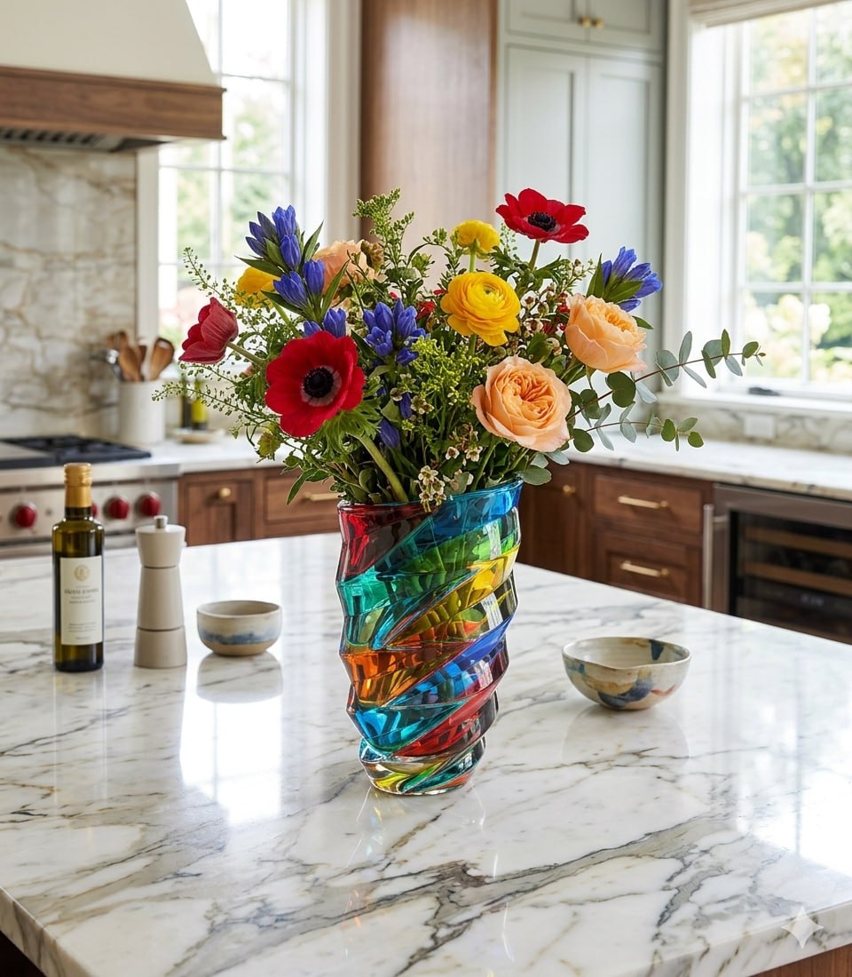 Colour crystal flower vase- Dynamic