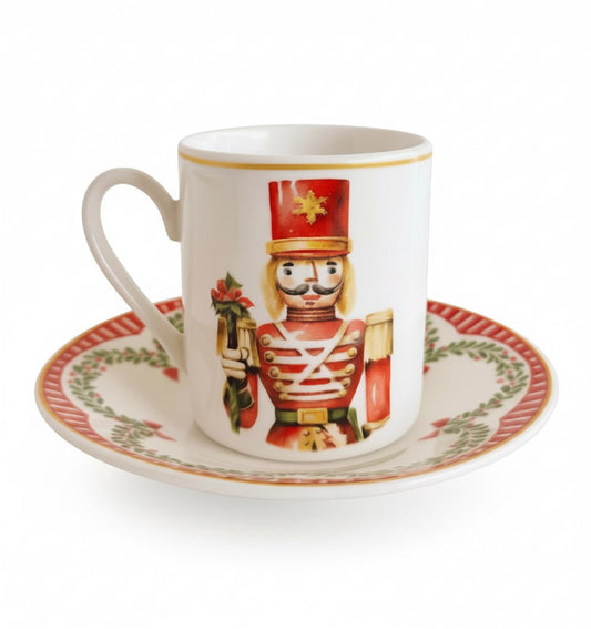 Nutcracker design hand-painted espresso cup