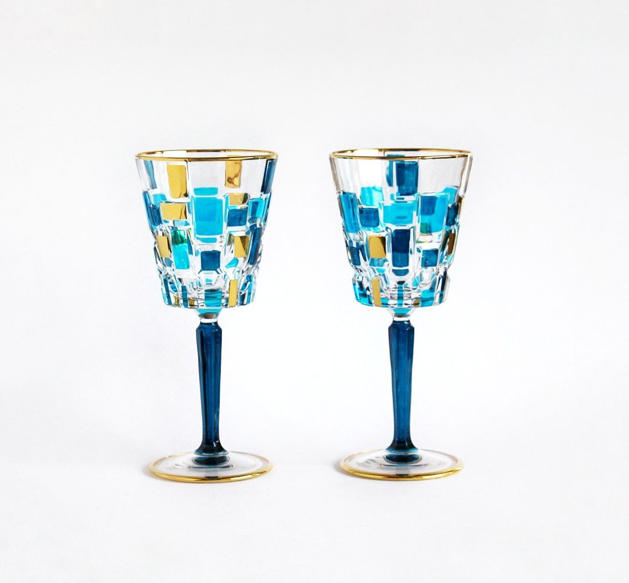 Turquoise white wine set- Etna