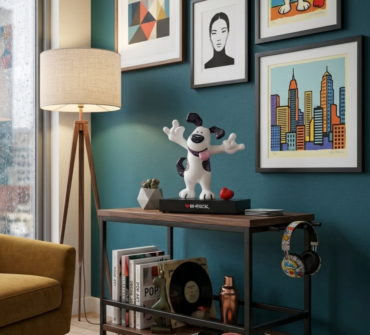 Ed Heck "Rock On" Porcelain  Dog Figurine