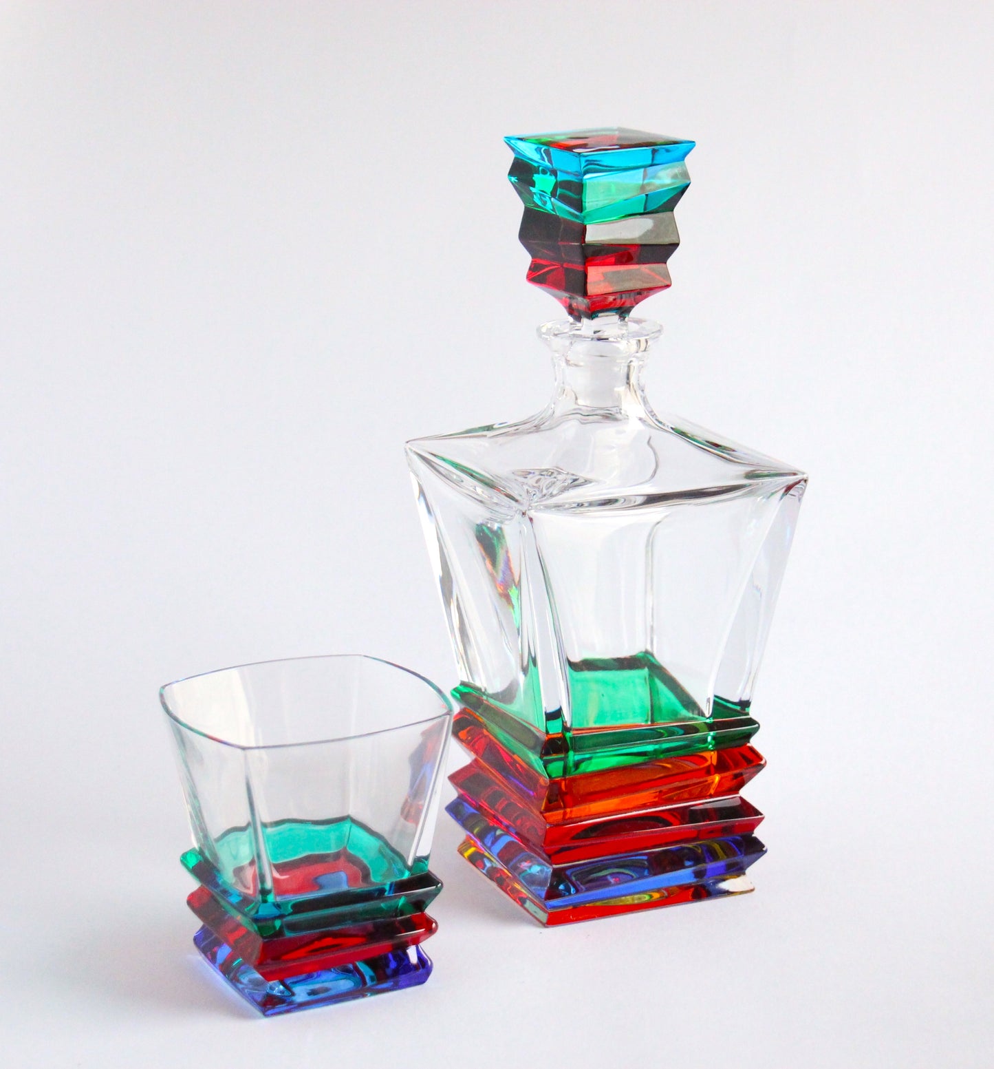 colour crystal whisky set - rocky
