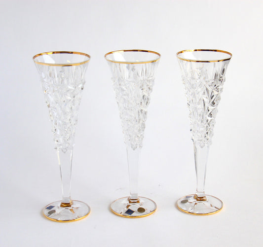 Crystal gold champagne set- glacier
