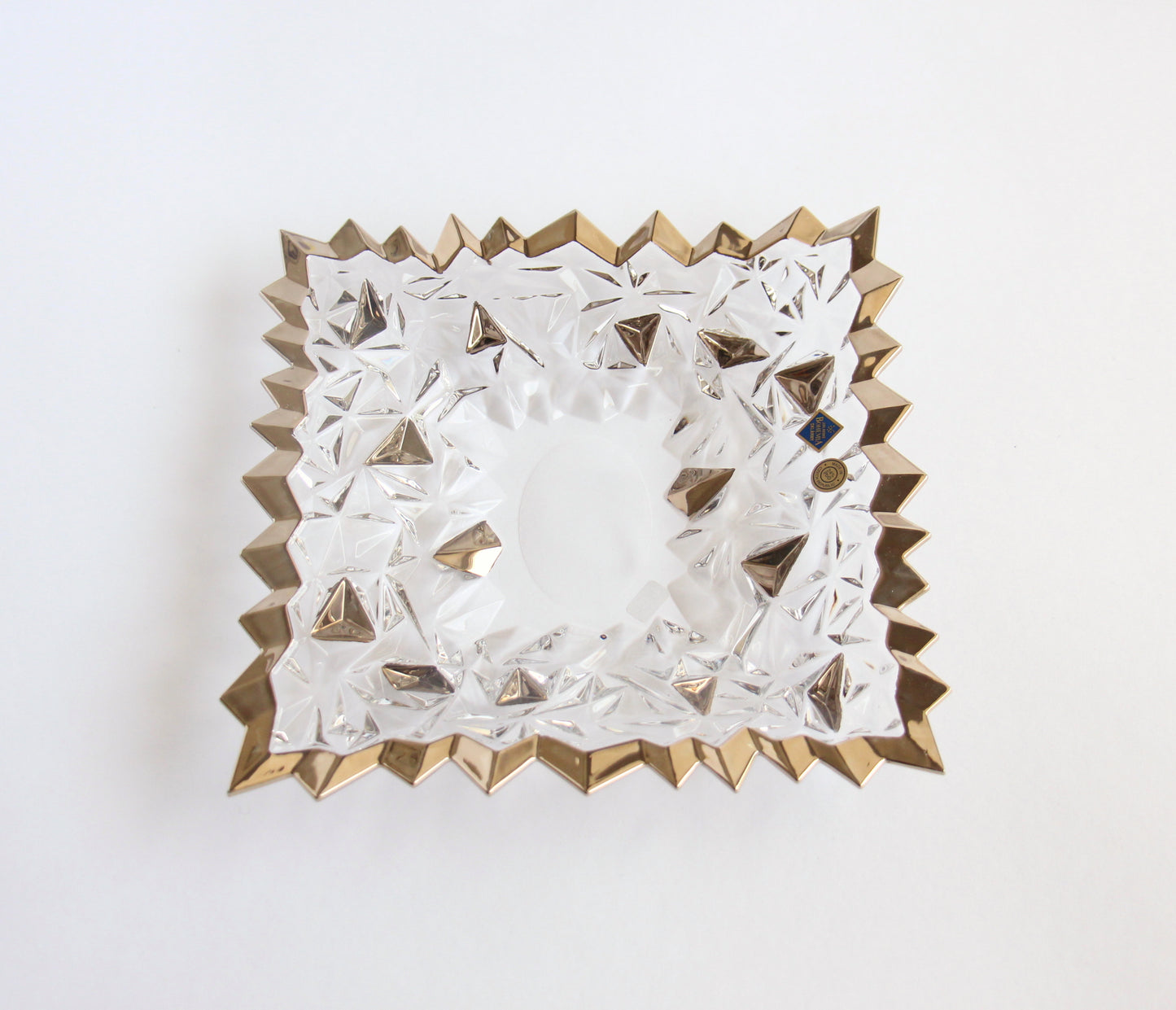 Crystal plate with gold- glacier