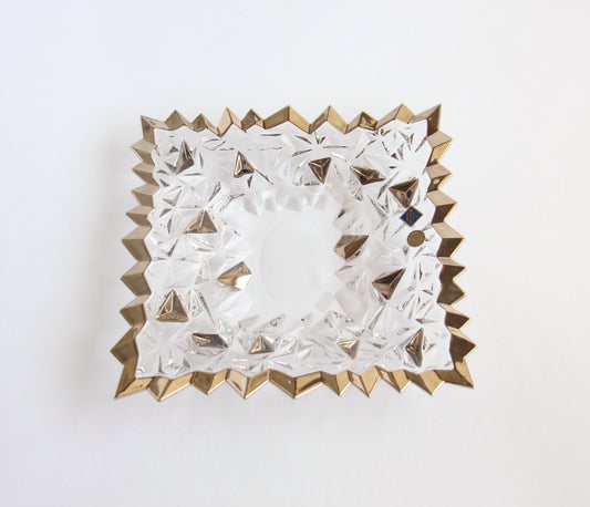 Crystal plate with gold- glacier