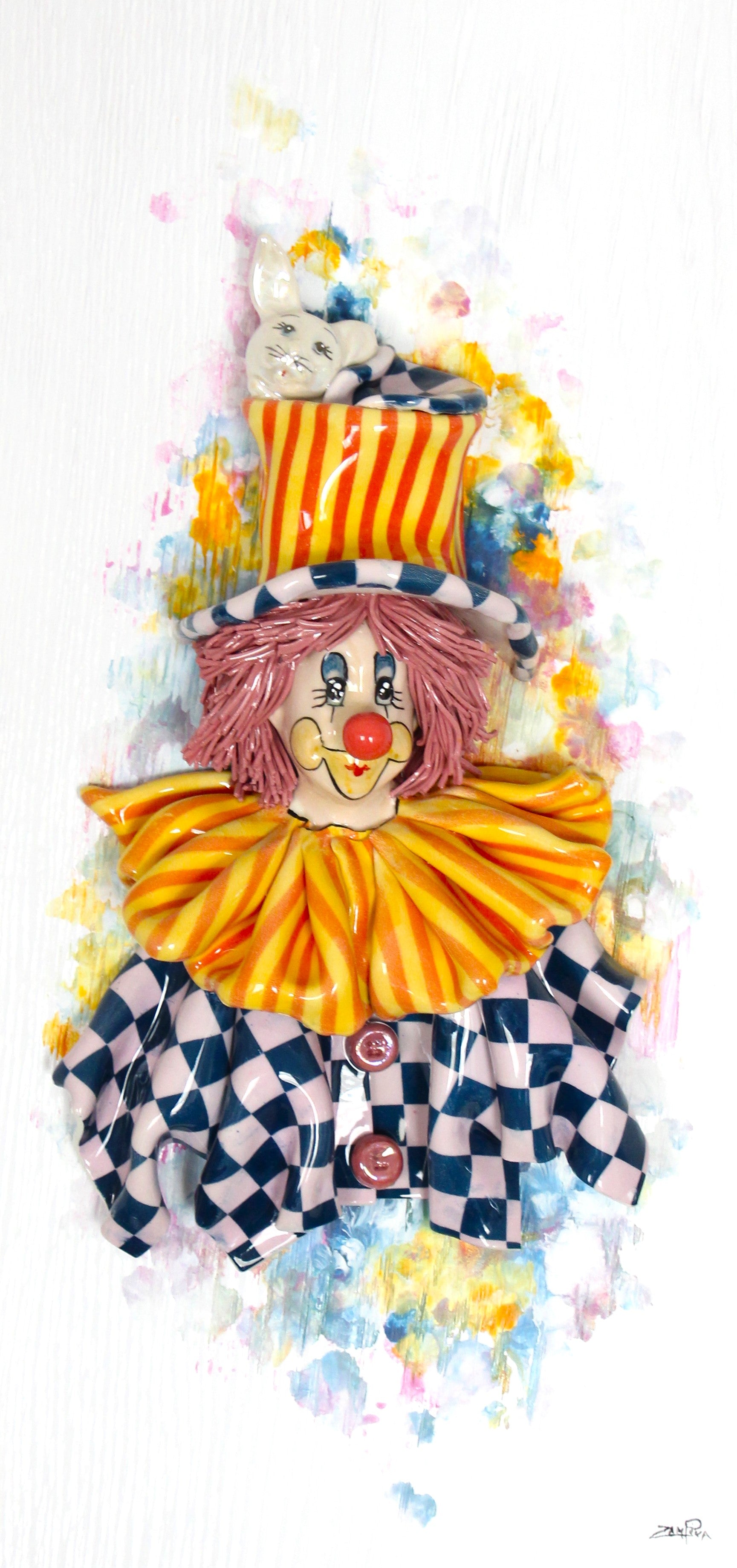 Clown with rabbit hat