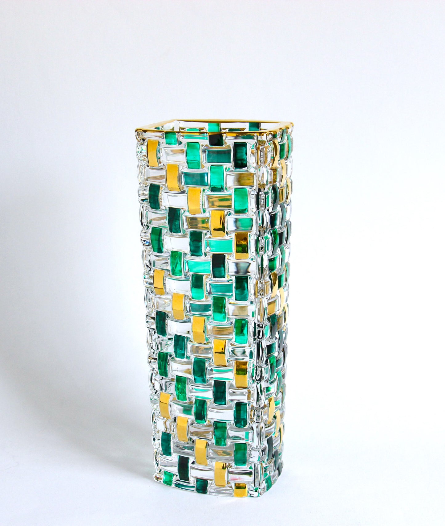 Gold and green vase
