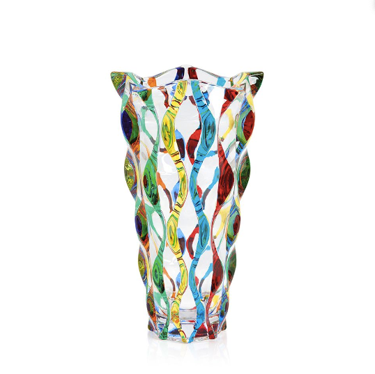 Colour crystal flower vase
