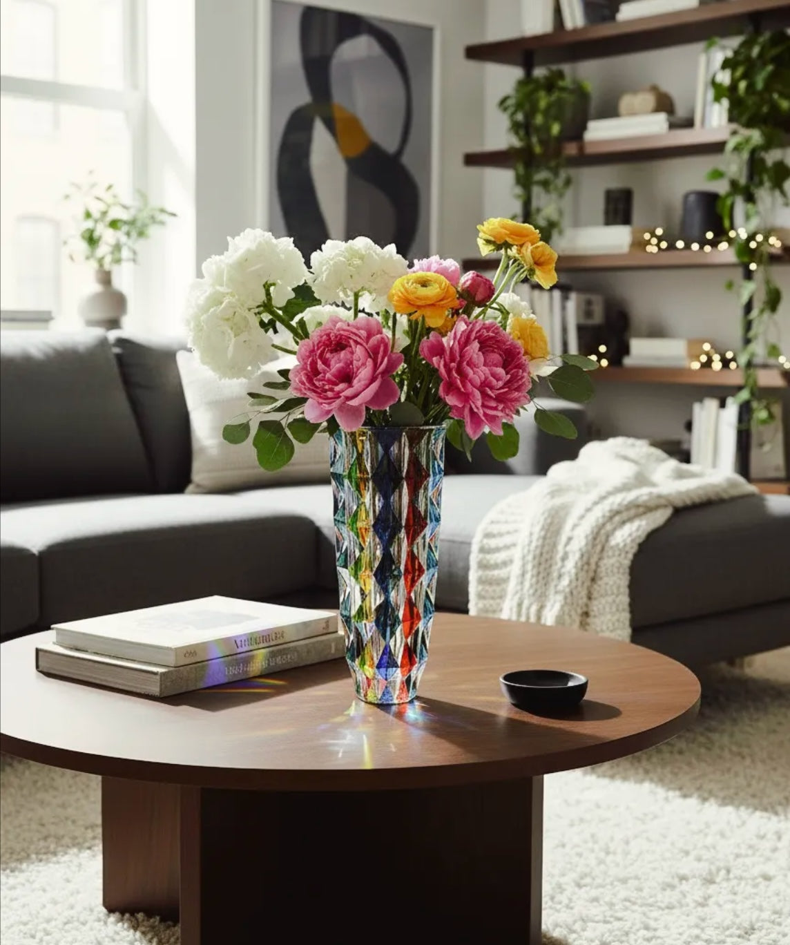 Colour crystal vase- Diamond