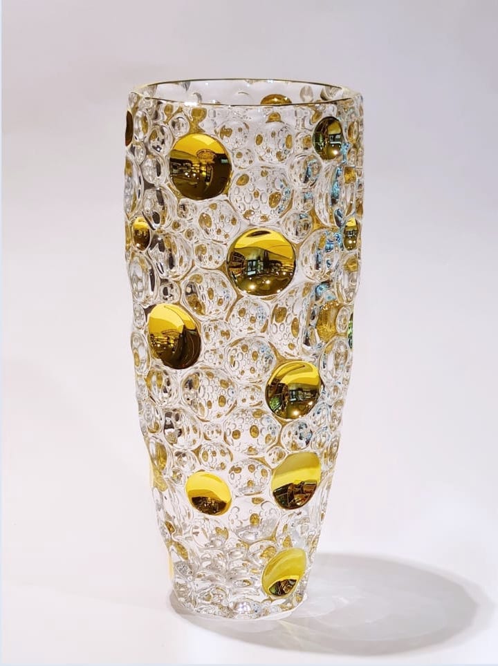 Golden crystal vase