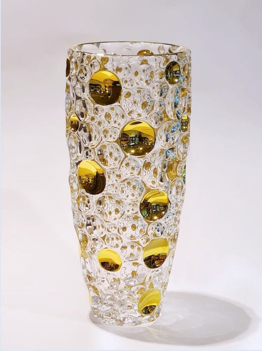 Golden crystal vase