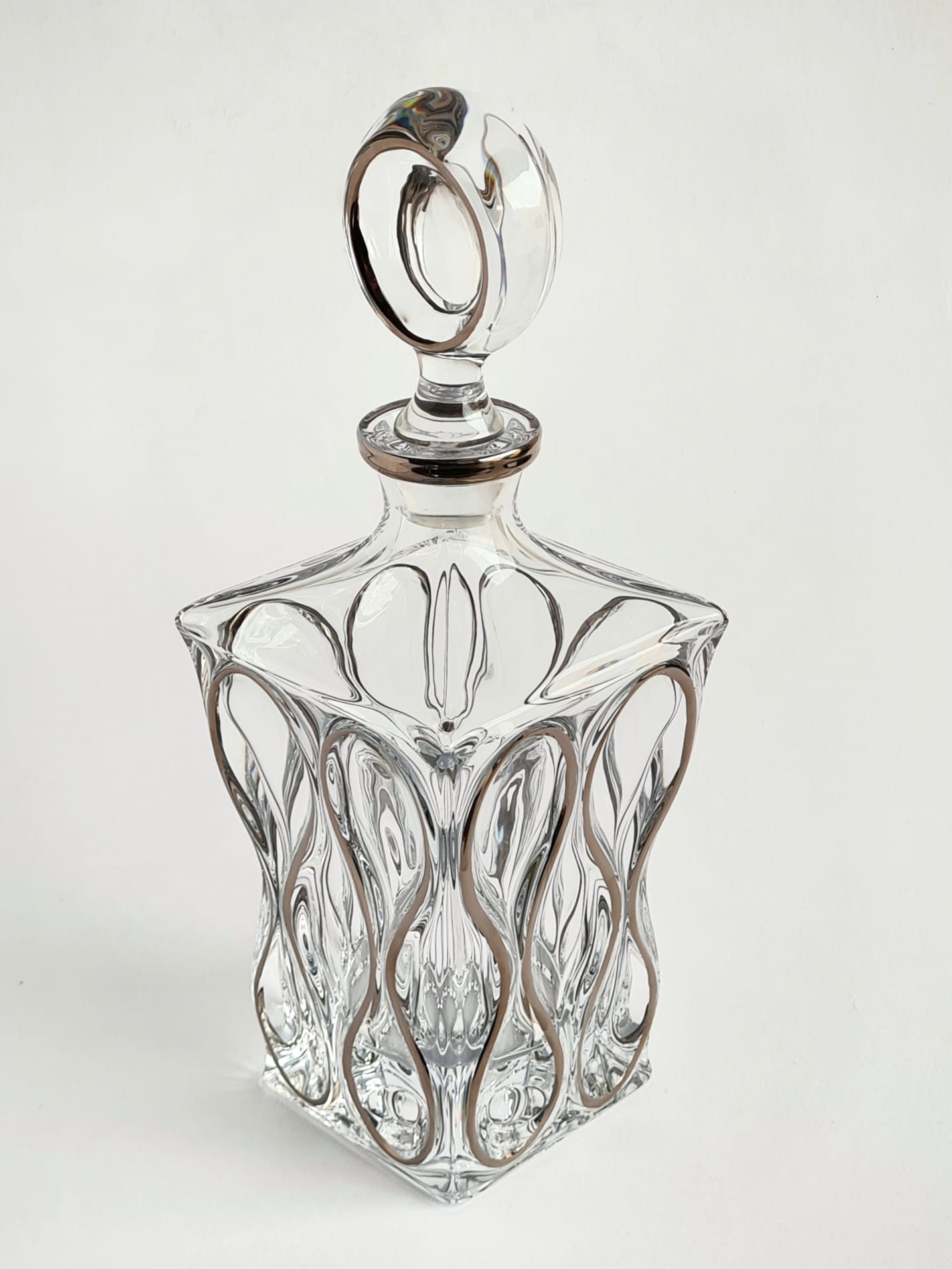 Crystal Decanter with Platinum- Ocean