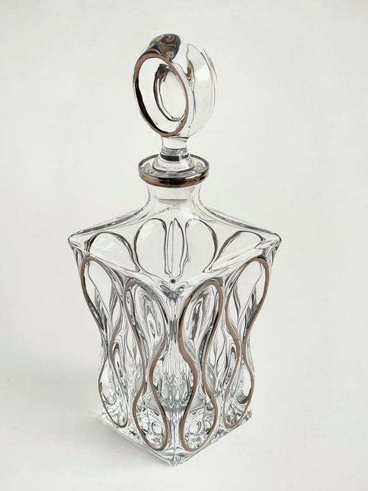 Crystal Decanter with Platinum- Ocean