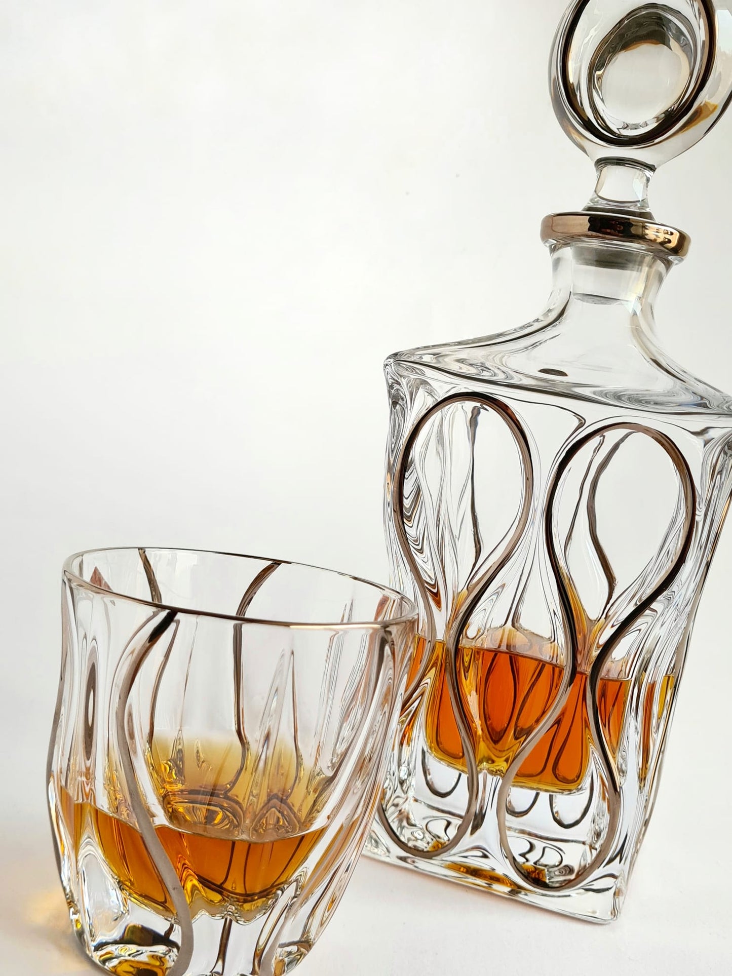 Crystal Whisky set with platinum- Ocean