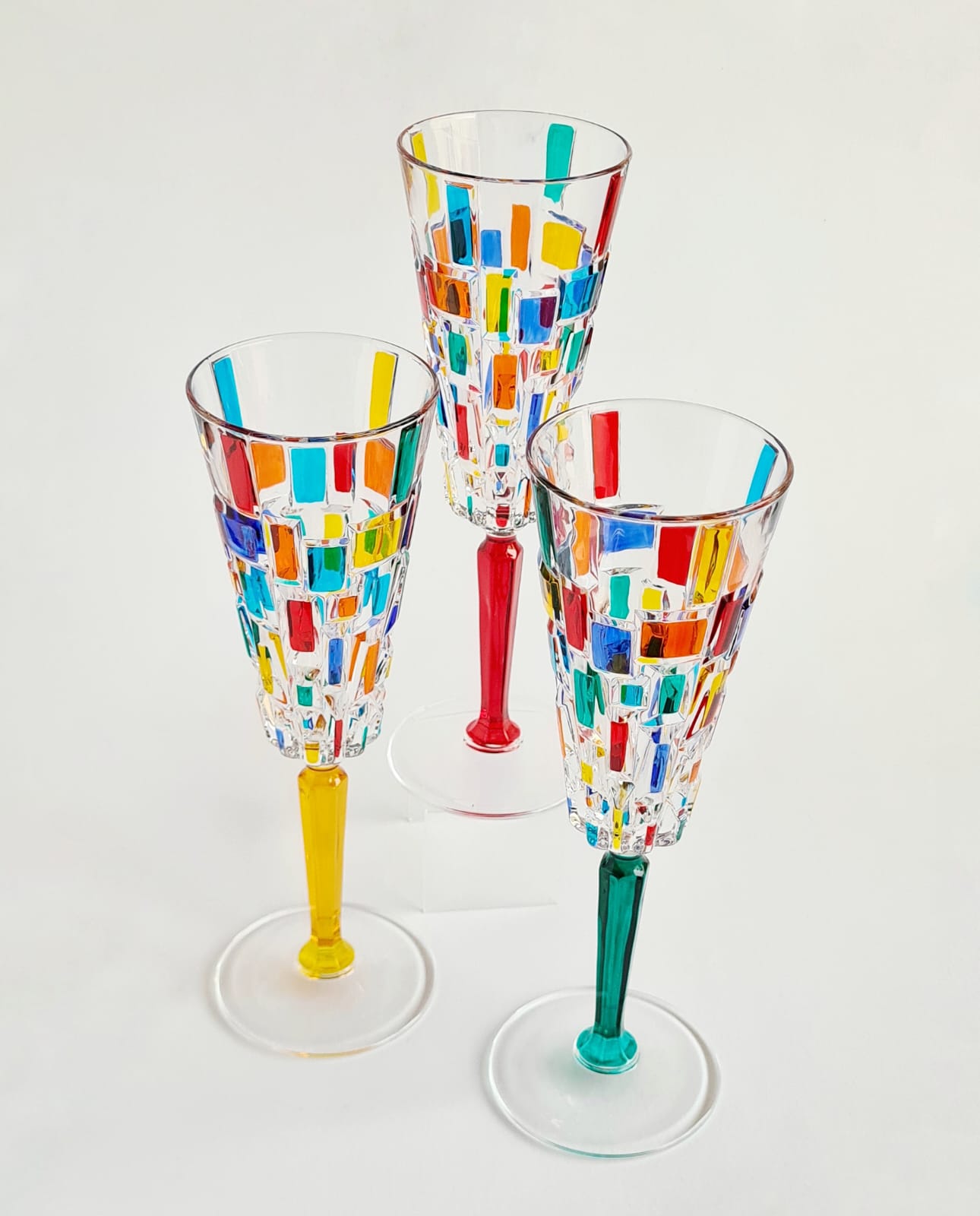 Colour crystal champagne set- Etna