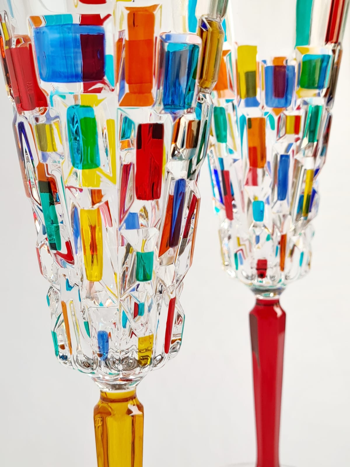 Colour crystal champagne set- Etna
