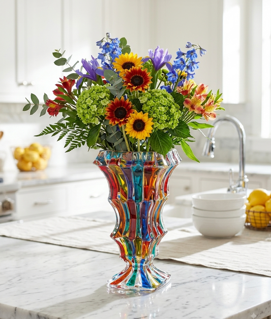 Crystal flower vase- Cascade