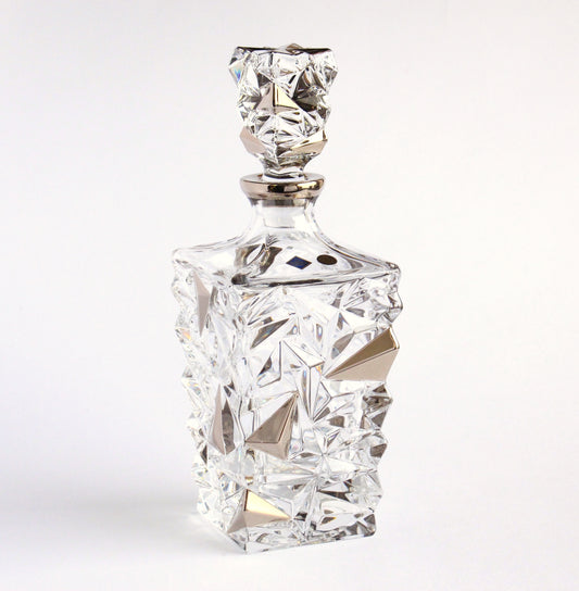 Crystal and Platinum Decanter - Glacier