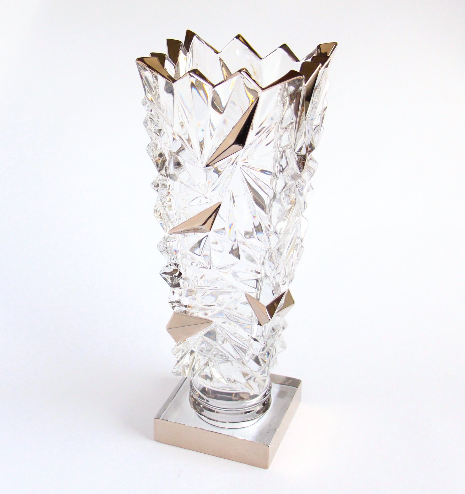 Crystal vase on foot- glacier