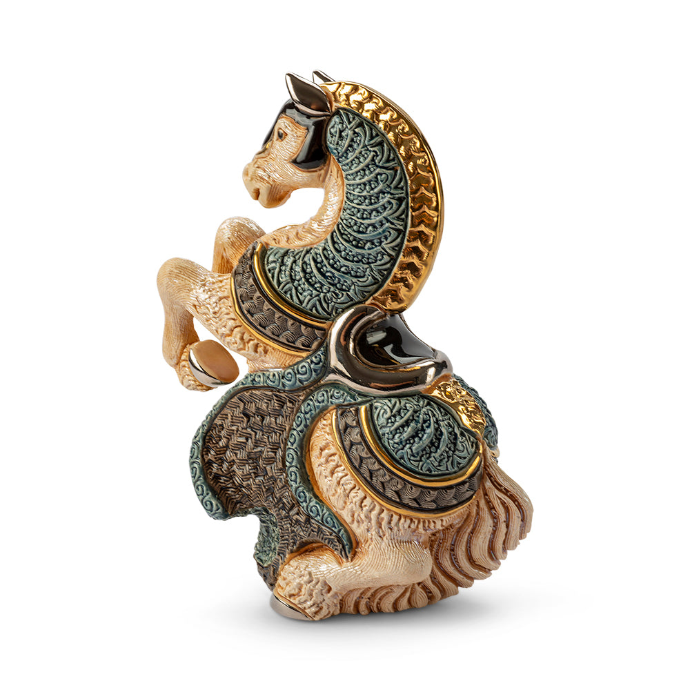 White jousting horse