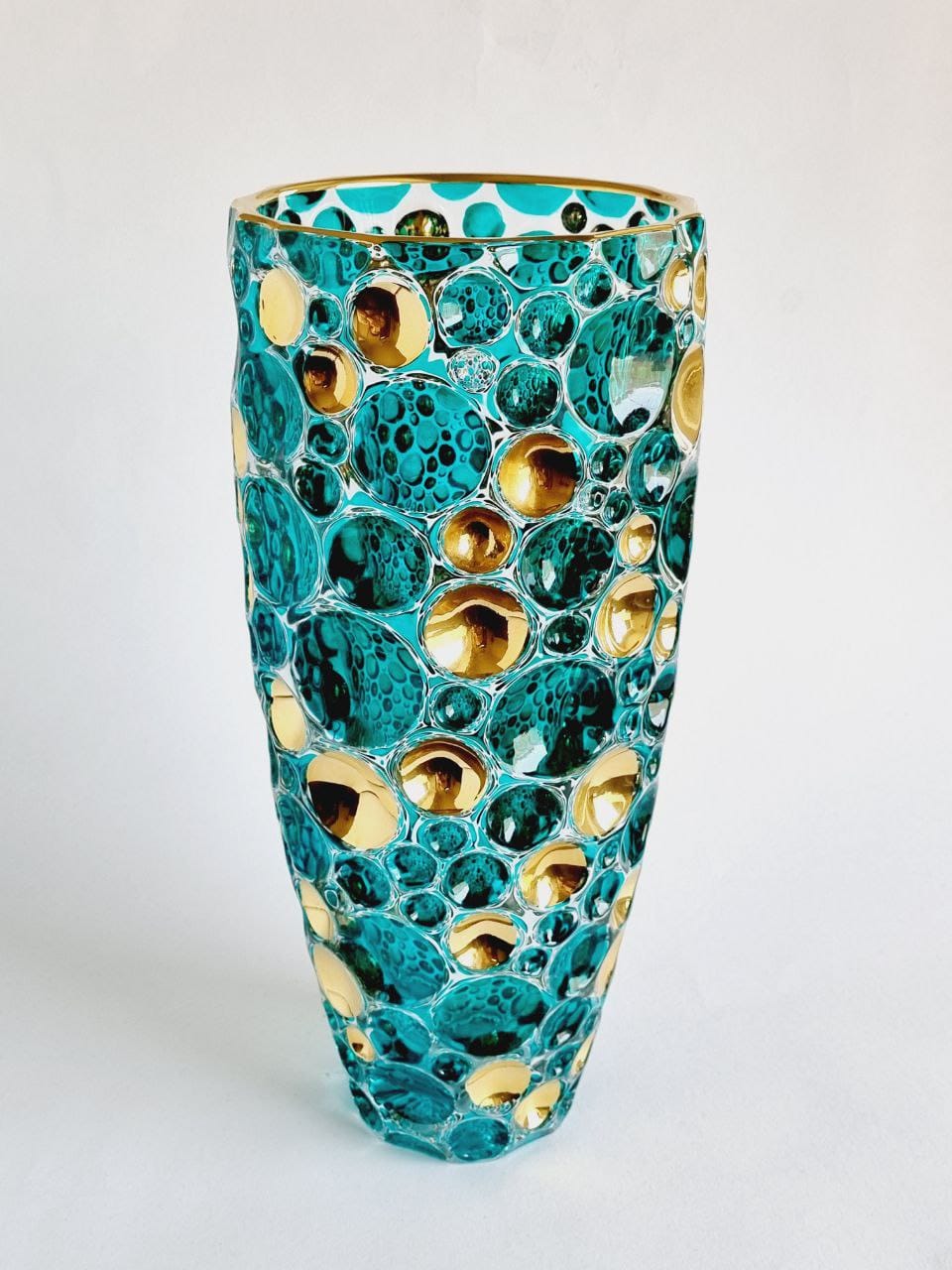 Green crystal vase- lisboa