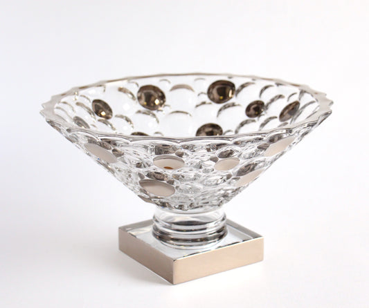Crystal platinum bowl on foot