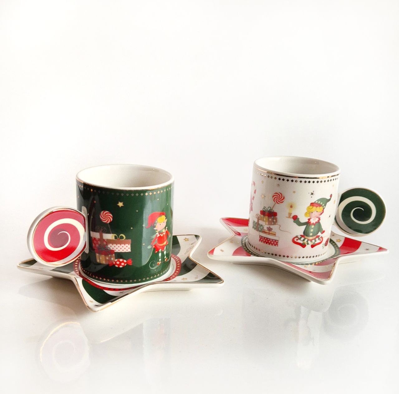 Christmas porcelain cappuccino set