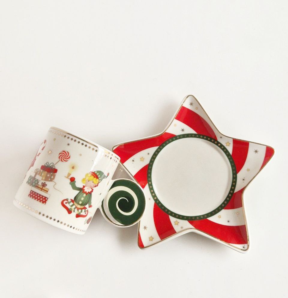 Christmas porcelain cappuccino set