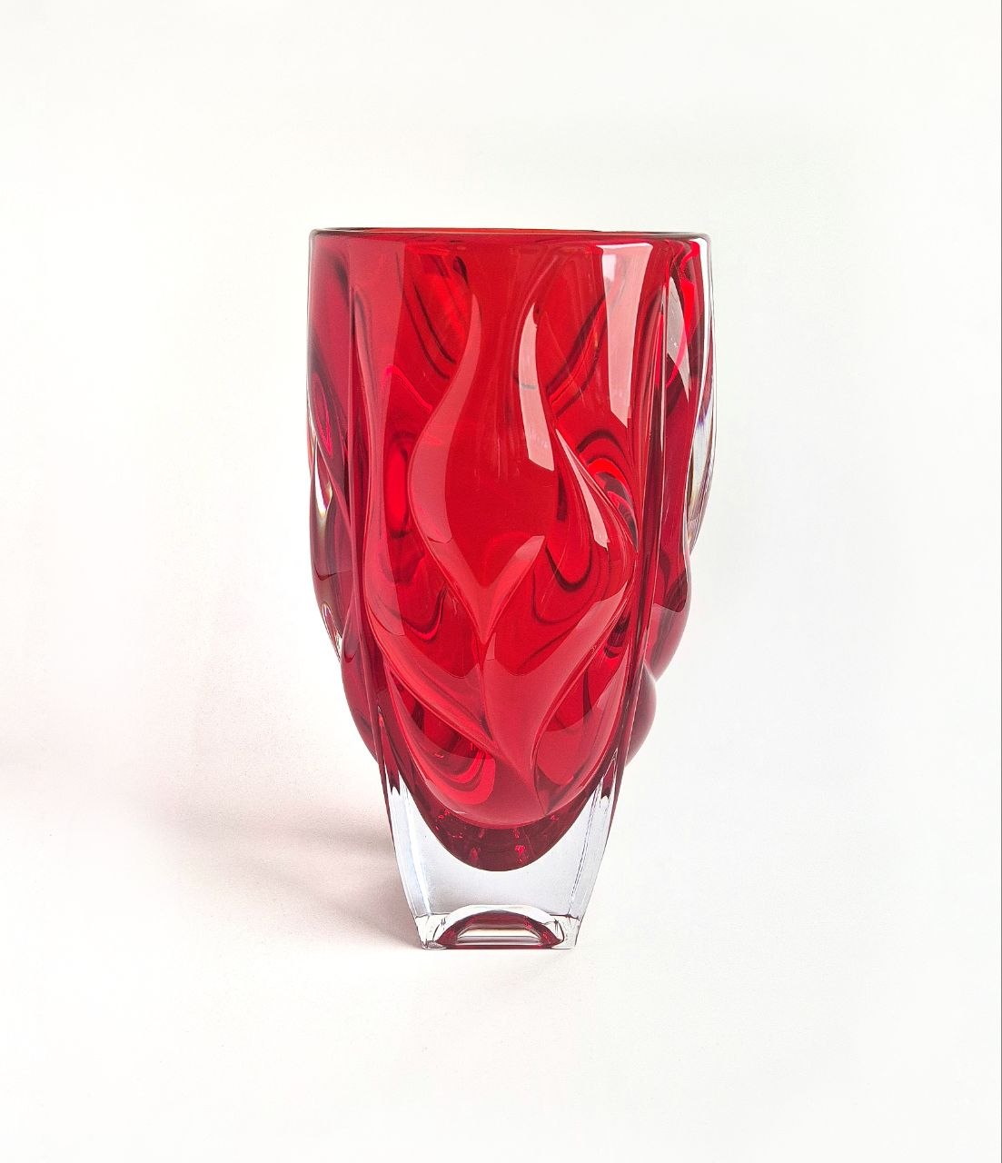 Crystal and colour flower vase-  Bamboo