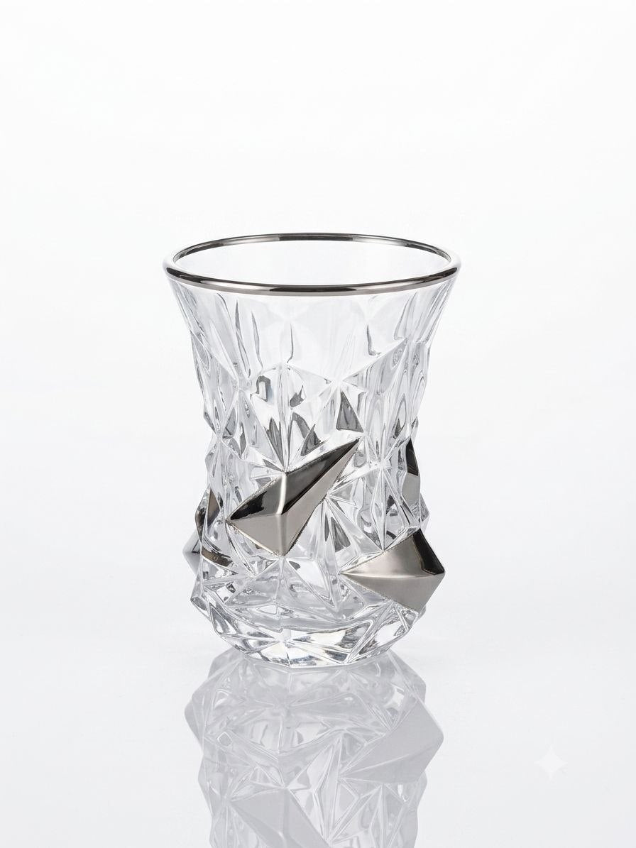 Crystal and Platinum Tea Cups - Glacier